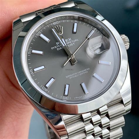 rolex datejust 41 grey dial jubilee